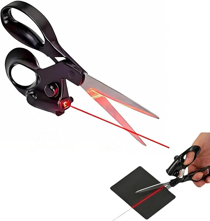 Professional Laser Guided Scissors for Fabric Cutting, Cuts Straight Fast with Precision Laser Guide,Sewing Scissors for Quilting Home Craft Wrapping Gift with Upgraded Ergonomic Handle